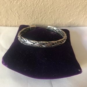 Solid Silver Braided Cuff
